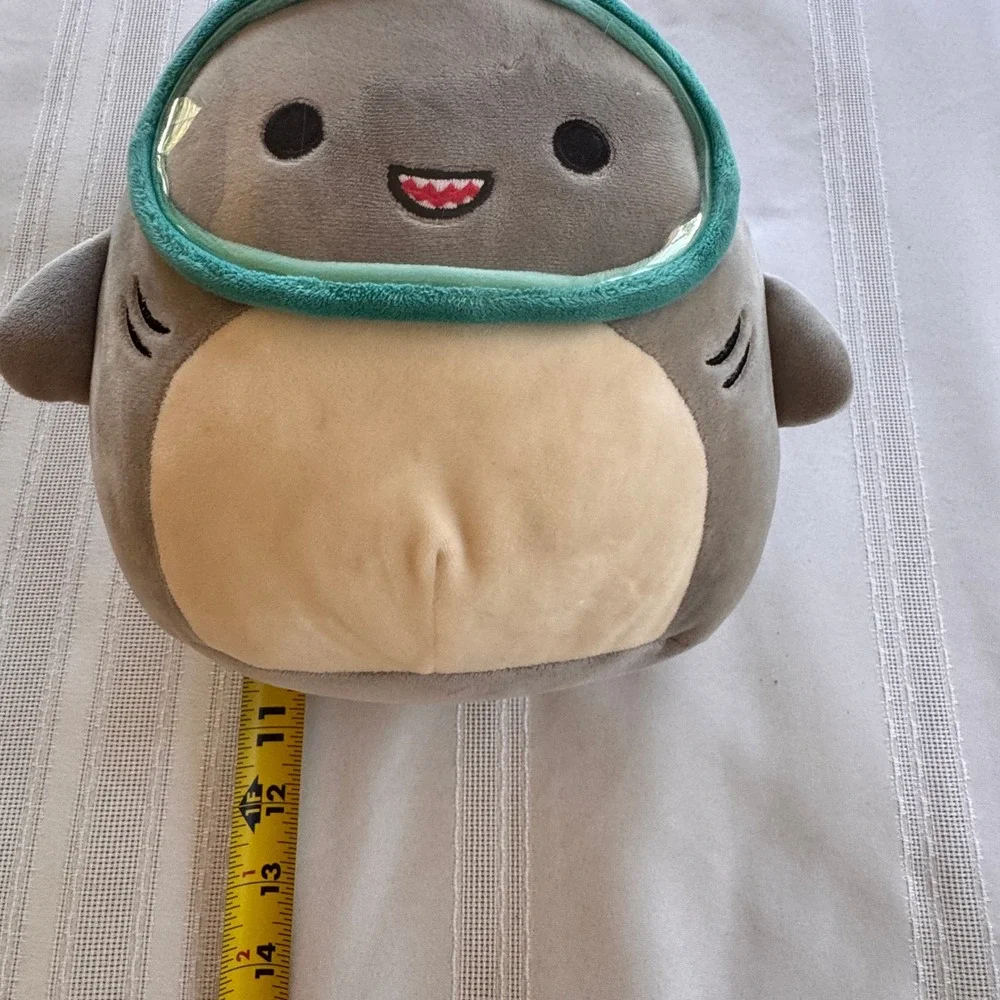Squishmallows Gordon the Shark 8 Inch Scuba Mask Goggles Plush Toy Gray Teal